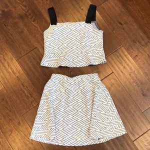 Two piece skirt and crop top
